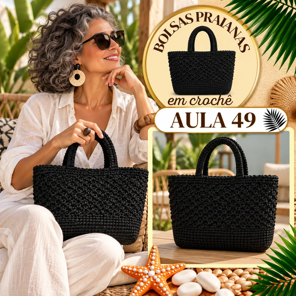 Aula 49 — bolsa praiana em crochê