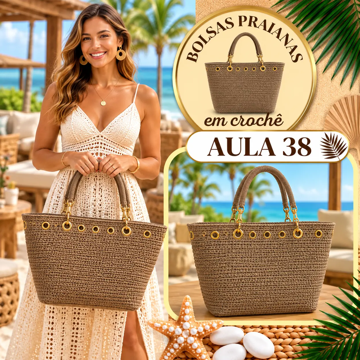 Aula 38 — bolsa praiana em crochê