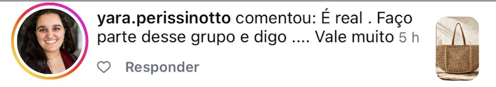 Comentário de aluna