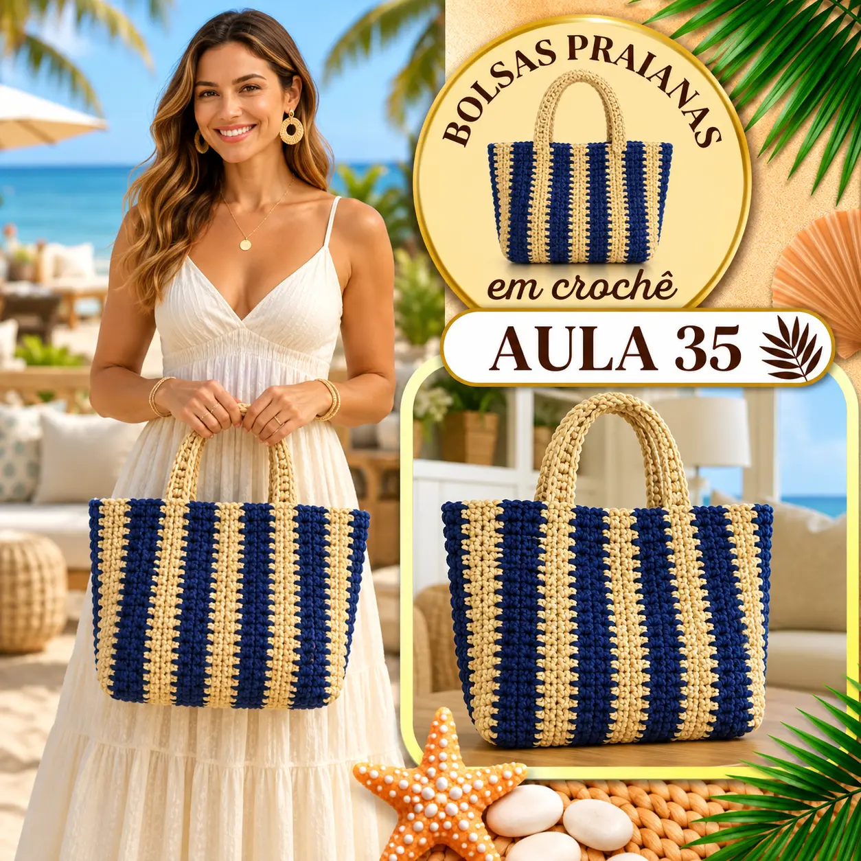 Aula 35 — bolsa praiana em crochê