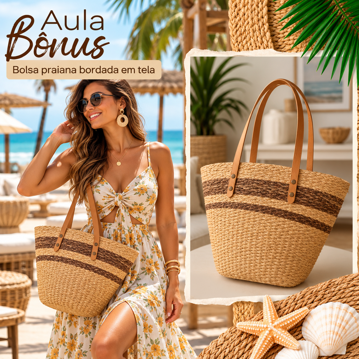 Bônus 3 – Bolsa praiana bordada em tela