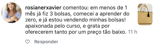 Comentário de aluna