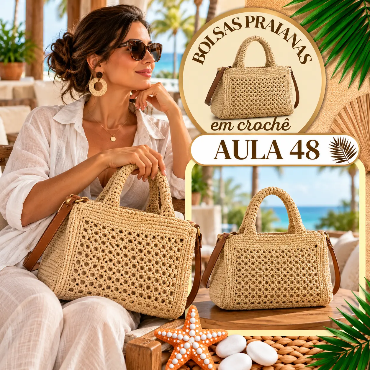 Aula 48 — bolsa praiana em crochê
