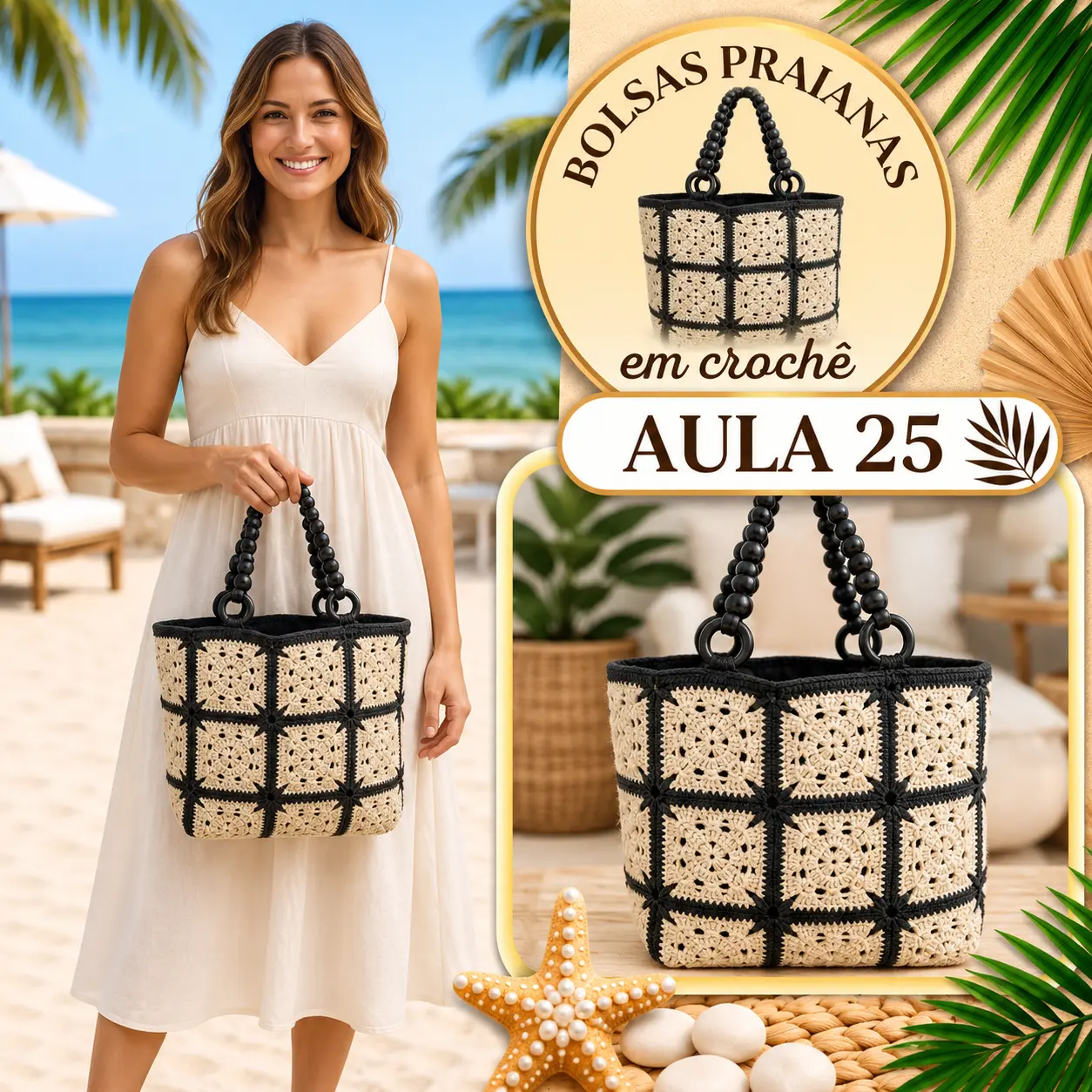 Aula 25 — bolsa praiana em crochê