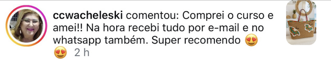 Comentário de aluna