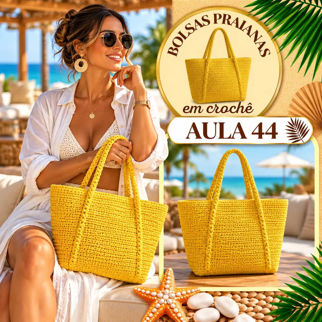 Aula 44 — bolsa praiana em crochê