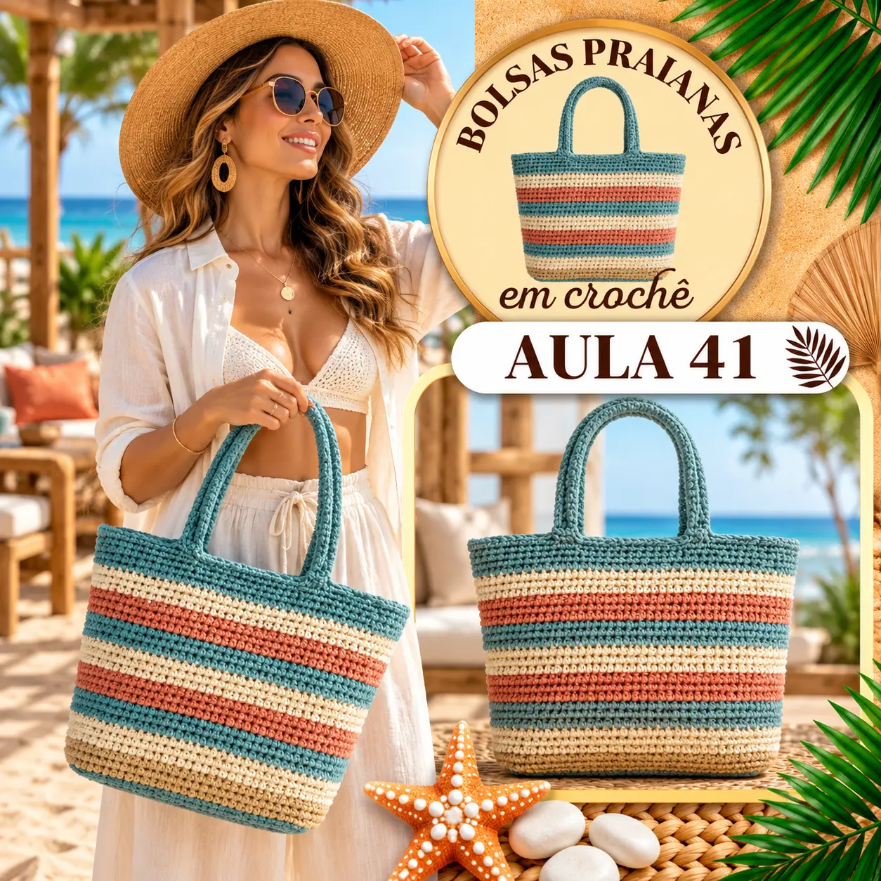 Aula 41 — bolsa praiana em crochê