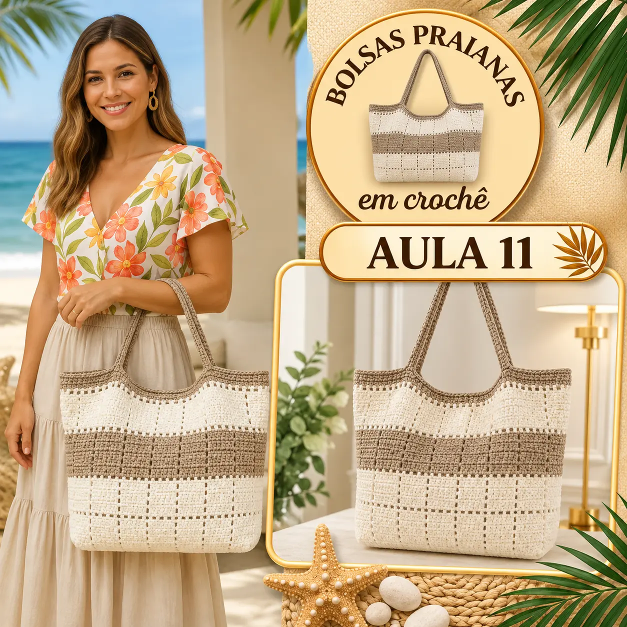 Aula 11 — bolsa praiana em crochê